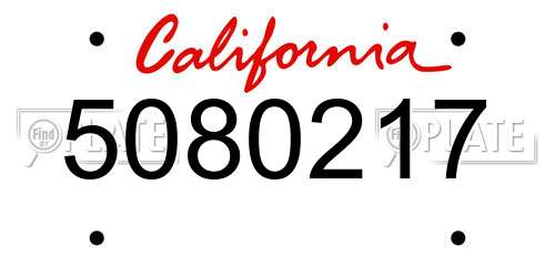 5080217 California License Plate