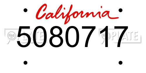 5080717 California License Plate
