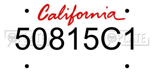 50815C1 California License Plate