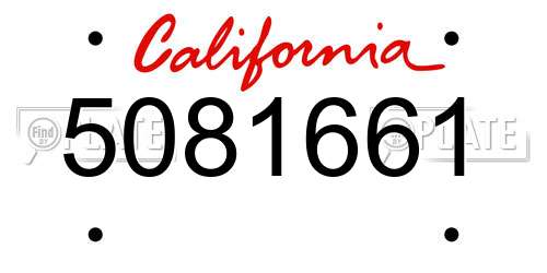 5081661 California License Plate