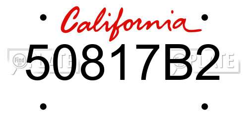 50817B2 California License Plate