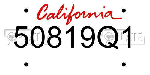 50819Q1 California License Plate