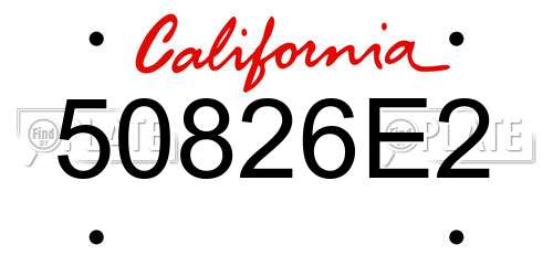 50826E2 California License Plate