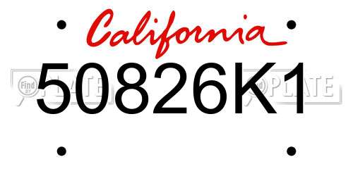 50826K1 California License Plate