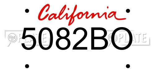 5082BO California License Plate