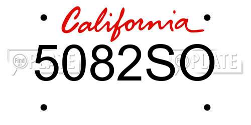 5082SO California License Plate