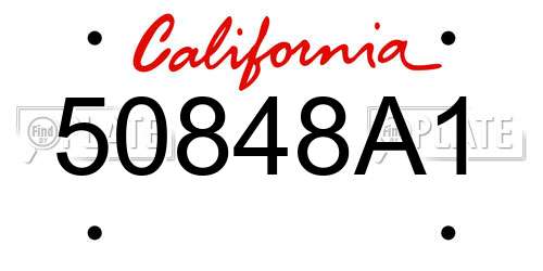 50848A1 California License Plate
