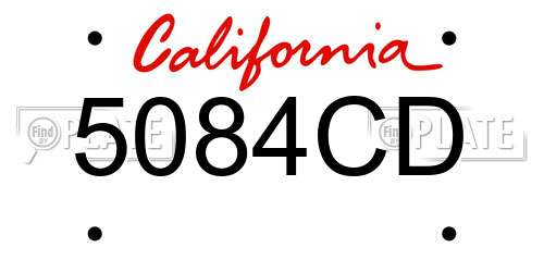 5084CD California License Plate