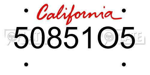 50851O5 California License Plate