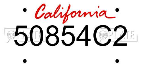 50854C2 California License Plate