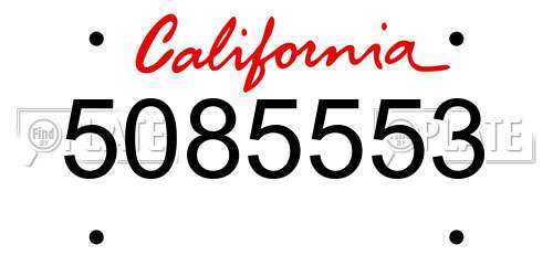 5085553 California License Plate