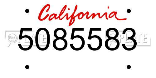 5085583 California License Plate