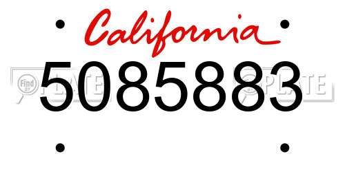 5085883 California License Plate