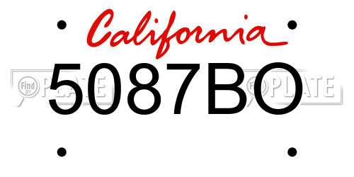 5087BO California License Plate