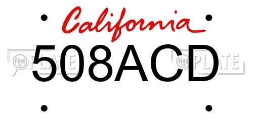 508ACD California License Plate