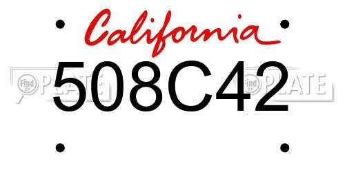508C42 California License Plate