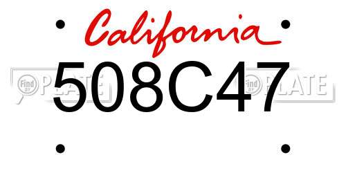 508C47 California License Plate