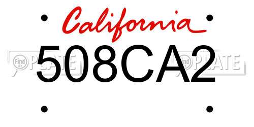 508CA2 California License Plate