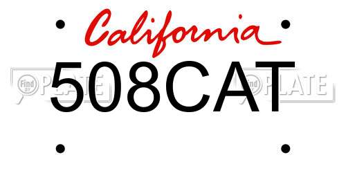 508CAT California License Plate