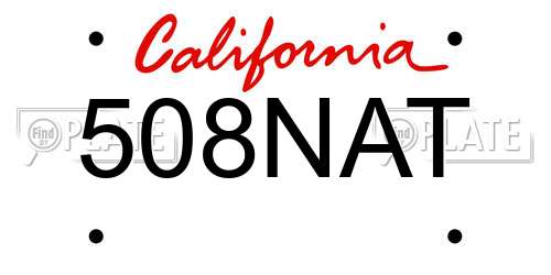 508NAT California License Plate