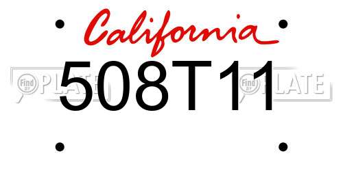 508T11 California License Plate