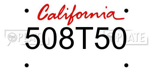 508T50 California License Plate