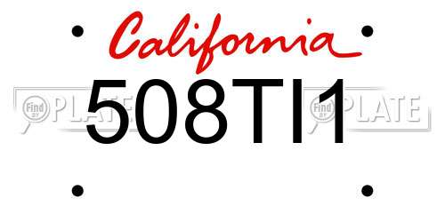 508TI1 California License Plate