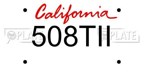 508TII California License Plate