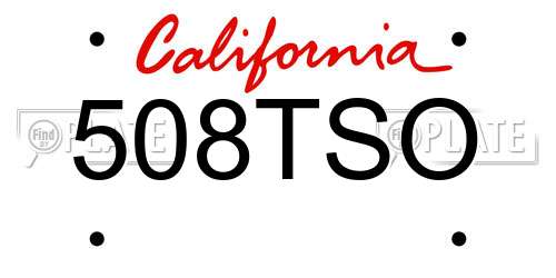 508TSO California License Plate