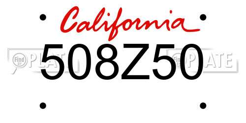 508Z50 California License Plate