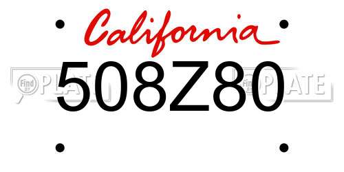 508Z80 California License Plate