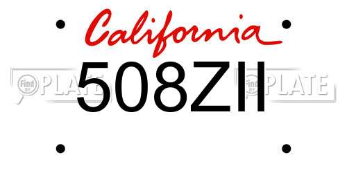 508ZII California License Plate