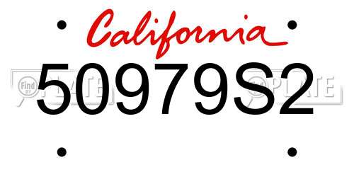 50979S2 California License Plate