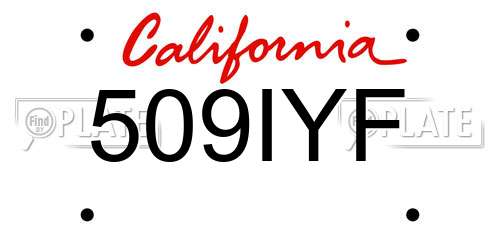 509IYF California License Plate