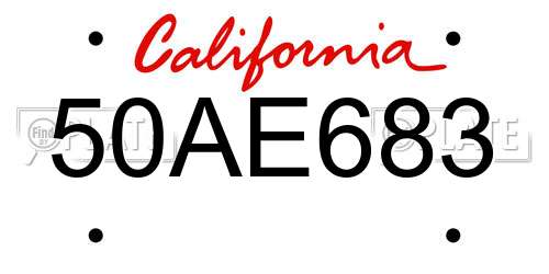 50AE683 California License Plate