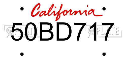 50BD717 California License Plate