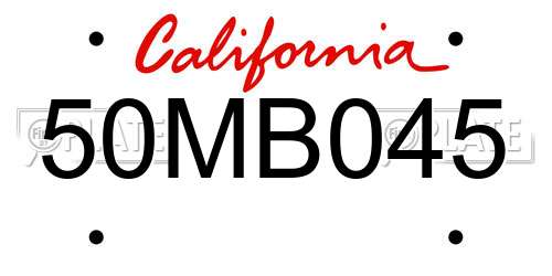 50MB045 California License Plate
