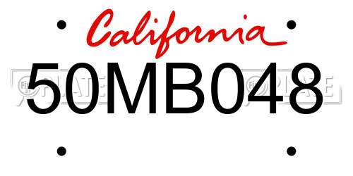 50MB048 California License Plate
