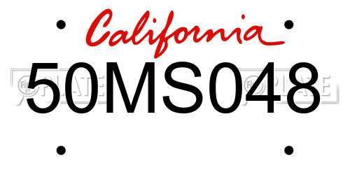 50MS048 California License Plate
