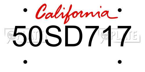 50SD717 California License Plate