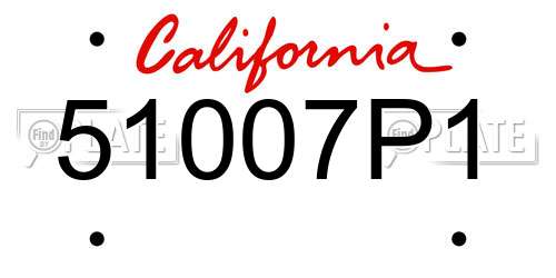 51007P1 California License Plate