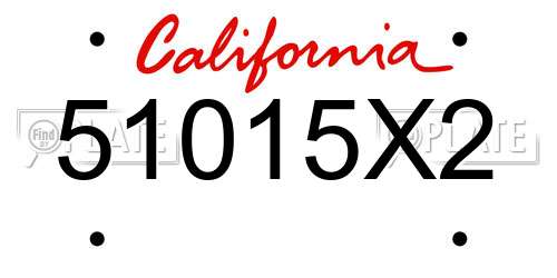 51015X2 California License Plate