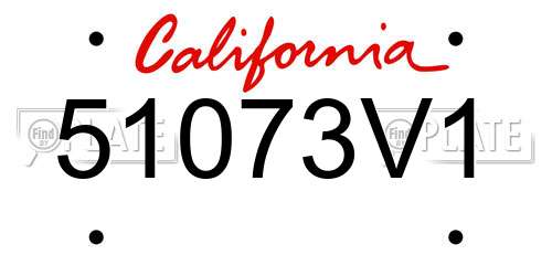 51073V1 California License Plate