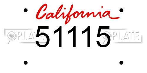 51115 California License Plate