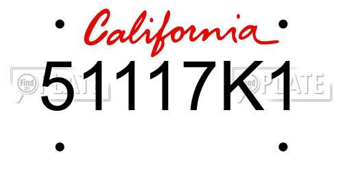 51117K1 California License Plate