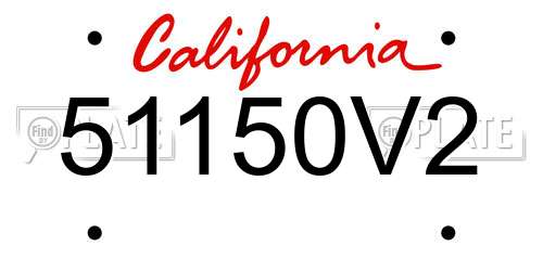 51150V2 California License Plate