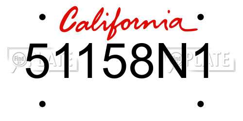 51158N1 California License Plate