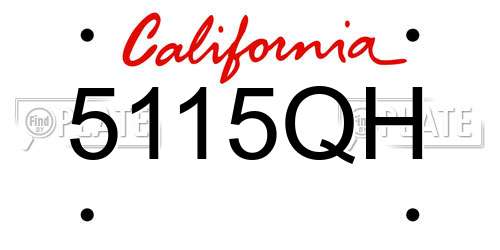 5115QH California License Plate