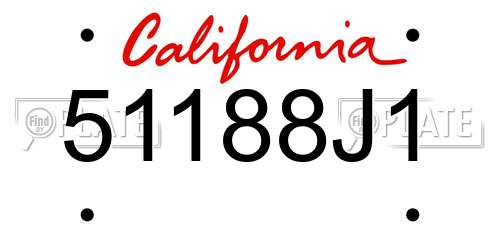 51188J1 California License Plate