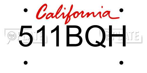 511BQH California License Plate
